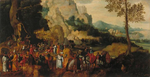 Landschaft mit Johannes dem Täufer predigend